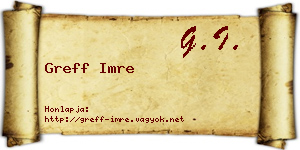 Greff Imre névjegykártya